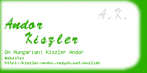 andor kiszler business card